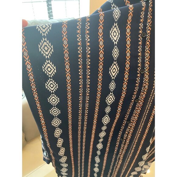 Vintage-Inspired SettleDown 3XL Button-Up Shirt Dress In Geometric Pattern - Picture 13 of 13